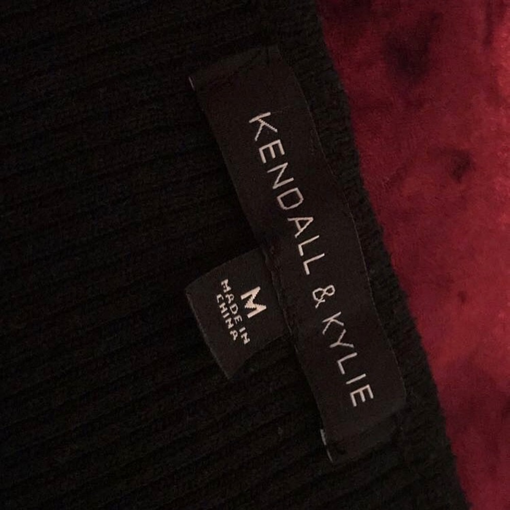 Kendall and Kylie lace up long sleeve black shirt